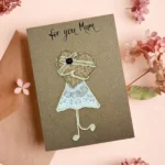 Happy Mother's Day Greeting Card for Wonderful Mum from daughter with heart and coffee bean.